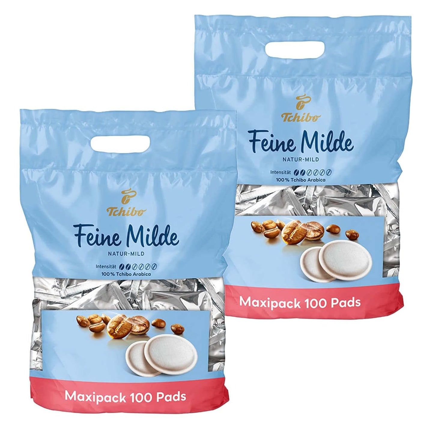 Tchibo Kaffeepads Vorratspack Maxipack, Feine Milde, 200 Stück – 2x 100 Pads (Kaffee, mild mit sanften Röstaromen), nachhaltig, geeignet voor Senseo Maschinen