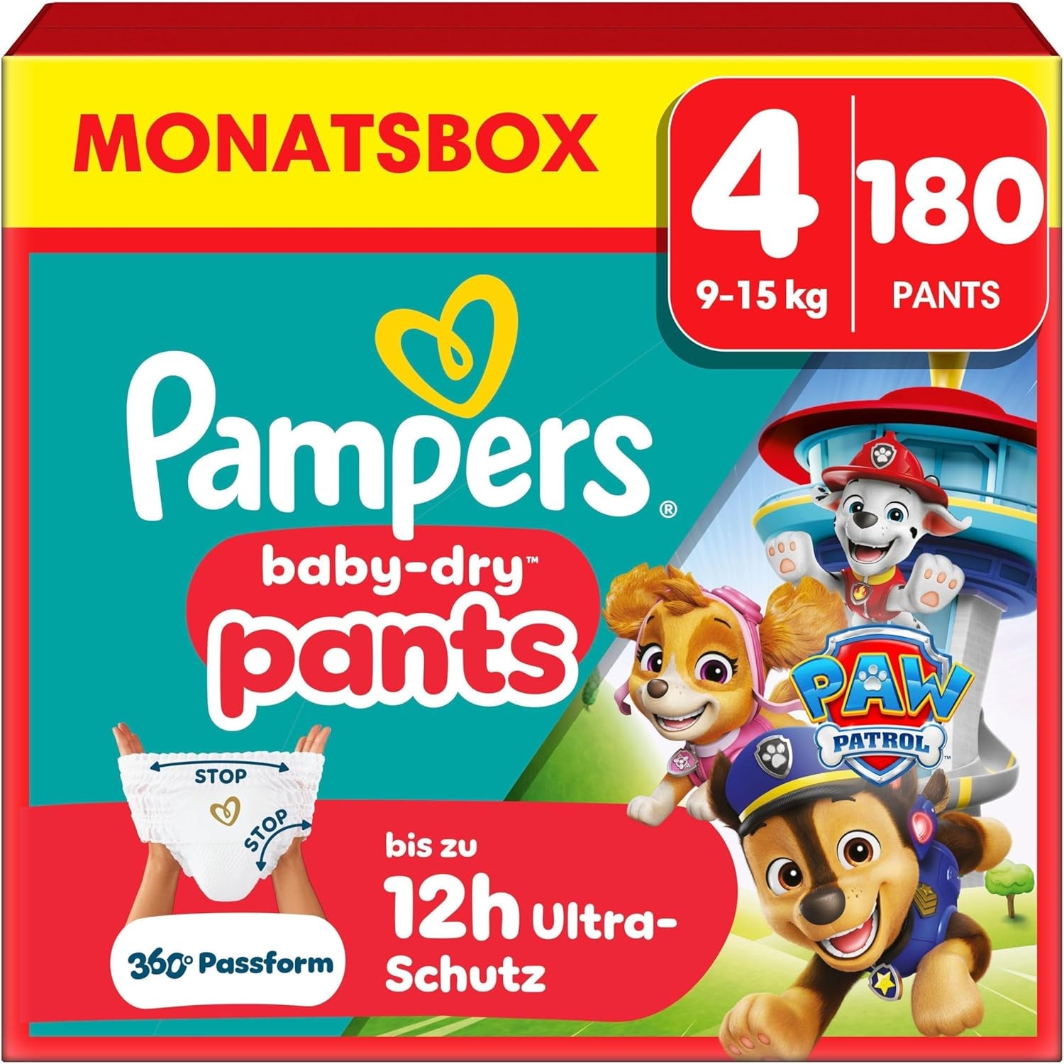 Pampers Baby-Dry Pants Paw Patrol Edition, maat 5, 160 luiers, 11 kg - 17 kg, 360° verstelbaar met Stop and Protect-systeem