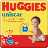 Huggies Unistar luiers, maat 4 (7-14 kg), verpakking van 128 luiers (basis)