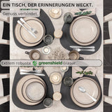 SÄNGER Luxor | Serviesset van steengoed, 18-delig, bordenset voor 6 personen, serviesset (6 dinerborden, 6 mueslischalen, 6 dessertborden), krasbestendig bruin-beige serviesgoed | DE WAARDE-COLLECTIE
