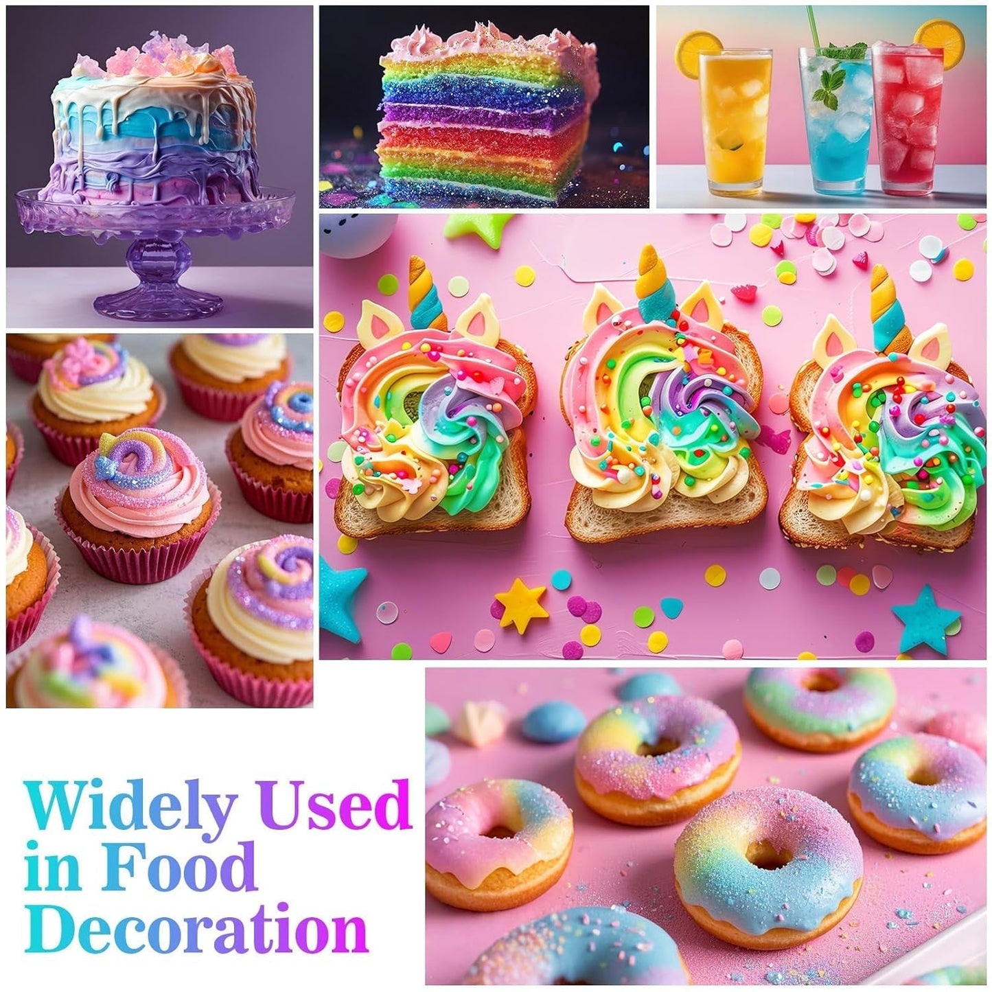 Eetbare glitter - 6G kleurstofpoeder voor chocolade, aardbeien, muffins, cakes, fondant (goud)