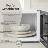 ZANGER | 24-delige Corfu Serviesset Servies voor 8 personen Handgemaakte keramische serviesset inclusief dinerborden, dessertborden en Suma-borden Crèmekleurig servies met zandtextuur