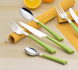 JANE bestek, gepolijst roestvrij staal 18/0, groene kunststof handgrepen, 24 delig Kitchen Naty Shop