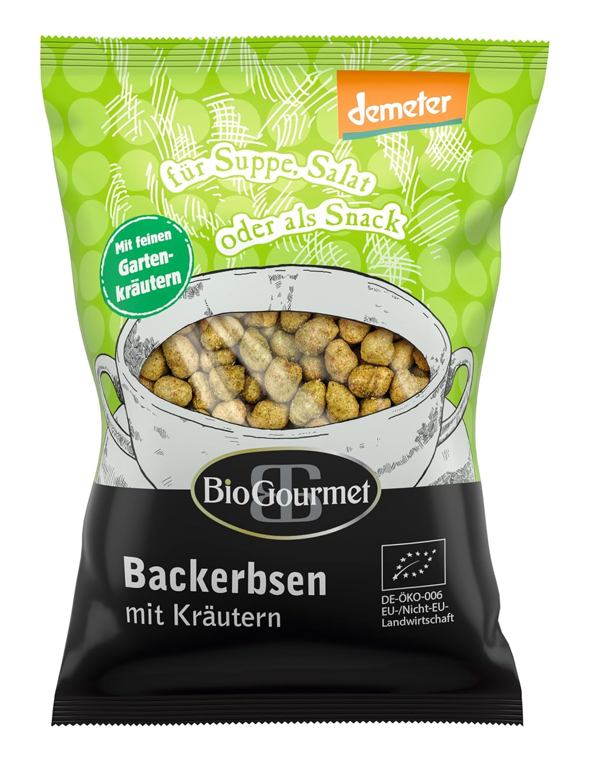 BioGourmet croutons met kruiden, voor soep, salade of als tussendoortje, biologisch, Demeter, 100g