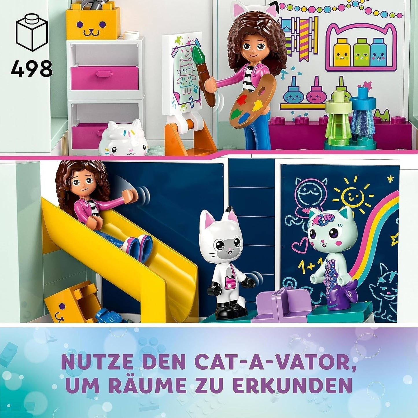 Lego 10788 Gabby's poppenhuis speelgoedset, 8 kamers en 4 verdiepingen Gabby's poppenhuis speelgoed met Pandi, Meerkat, Kuchi figuren en accessoires, cadeau voor 4-jarige meisjes, jongens en kinderen Bouwsets Besuche den LEGO-Store