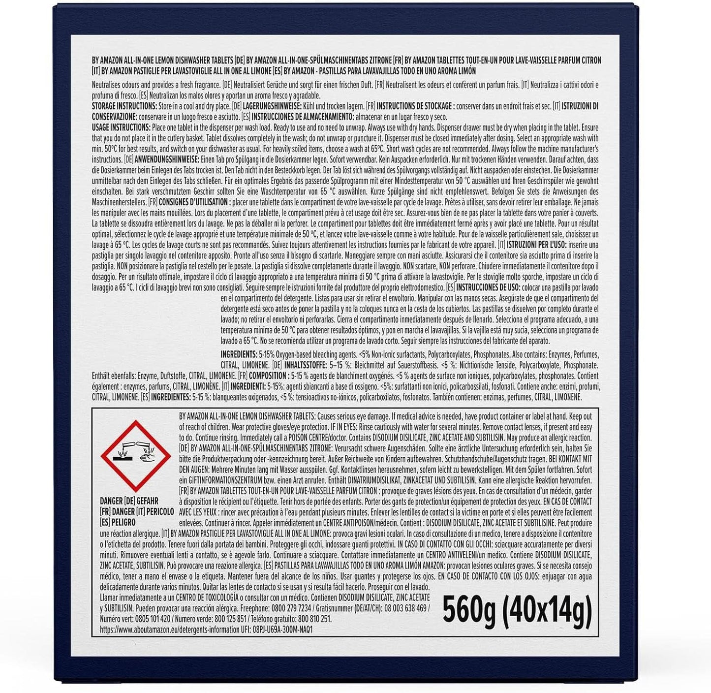 Alles-in-één vaatwastabletten, citroen, 40 tabletten Naty Shop Keukenafwasmiddel
