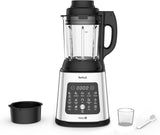 Tefal Perfectmix Cook Hochgeschwindigkeits-Standmixer, Met Kochfunktion, 10 Auto-Programma, Heiße en Kalte Rezepte, Abnehmbare Klingen, Inkl. Dampfkorb, Zilver/Schwarz, BL83SD30 Keuken Naty Shop