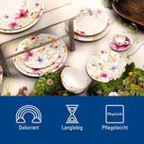 Villeroy & Boch Mariefleur Starterset, Diverse Kleuren, Vaatwasmachinebestendig, Magnetronbestendig, Serviesset voor 2 personen, Bloemenserviesset, Serviesgoed, Combinatieset, Premium Porselein