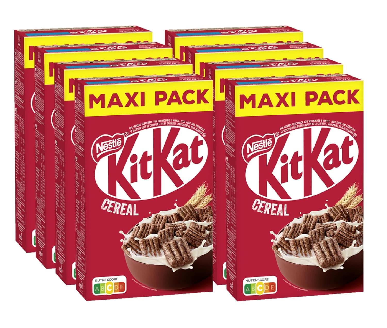 Nestlé KITKAT Cereals, knapperige ontbijtgranen met Kitkat-wafels, verpakking 8 x 550 gram Cereals Naty Shop