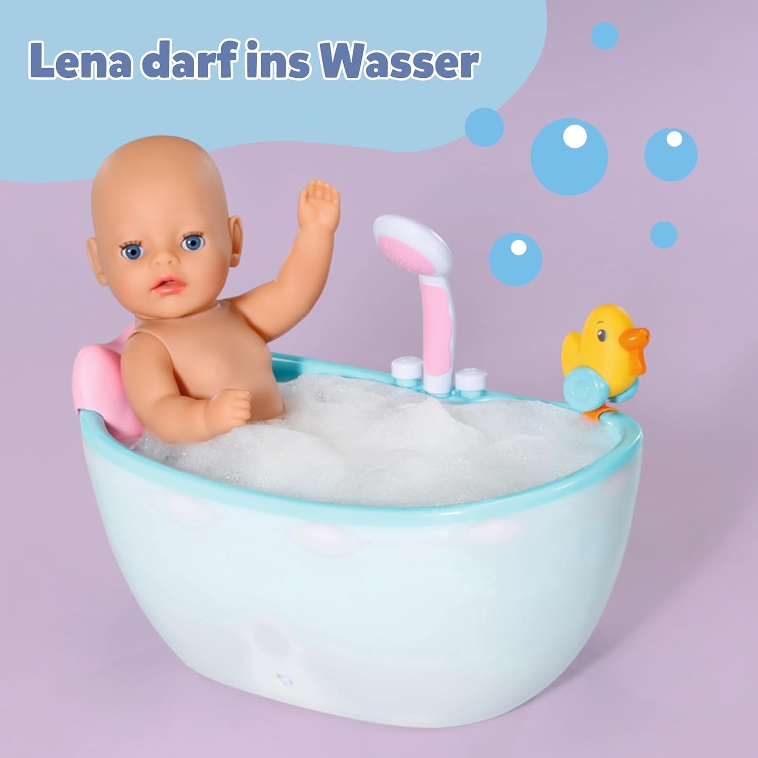Baby Born Lena babypop (Meisje) - 36 cm - 7 functies, inclusief accessoires en matras - Werkt geheel zonder batterijen - Geschikt voor kleine kinderen vanaf 1 jaar