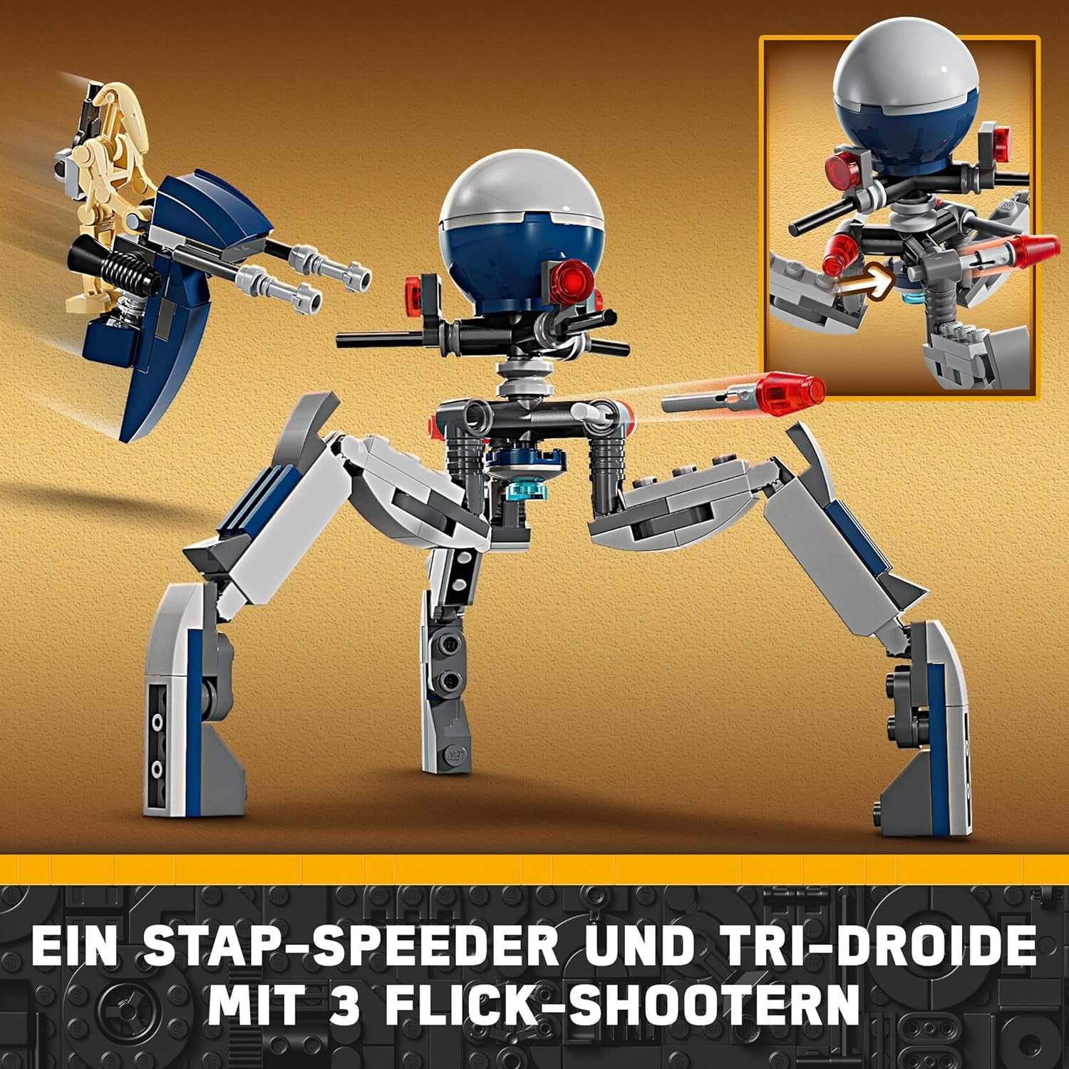 LEGO Star Wars 75372 Clone Trooper & Battle Droid Battle Pack, incl. 4 minifiguren, 5 droids en speeder-motorfiets met schieter - Constructiespeelgoed voor jongens en meisjes vanaf 7 jaar Bouwsets Besuche in LEGO-Store