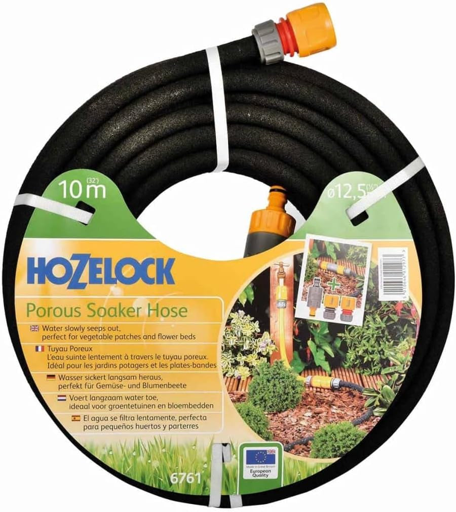 HOZELOCK - Poreuze slang 10 m: Microporeuze slang voor zuinig bewateren, zonder waterverspilling. Ideaal voor bloembedden, moestuinen en kassen, gericht en zacht water geven [6761P0000]