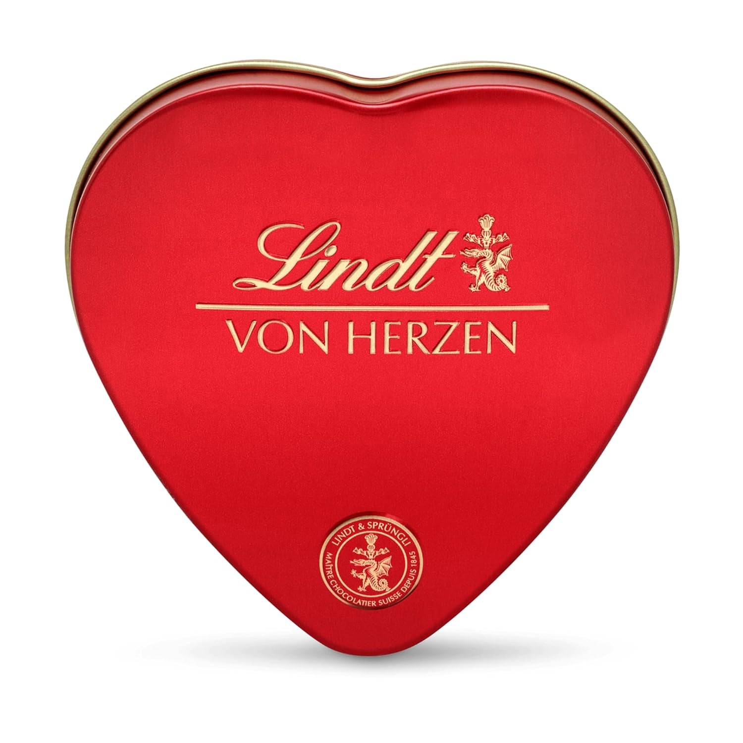 Lindt Chocolade vanuit het hart | 30 gram | 6 pralines in Marc de Champagne, Coeur à l'Orange, Krokante Melkchocolade, Oranje Marsepein in een mooi hartvormig doosje | Geschenk van chocolade | Chocolade cadeau