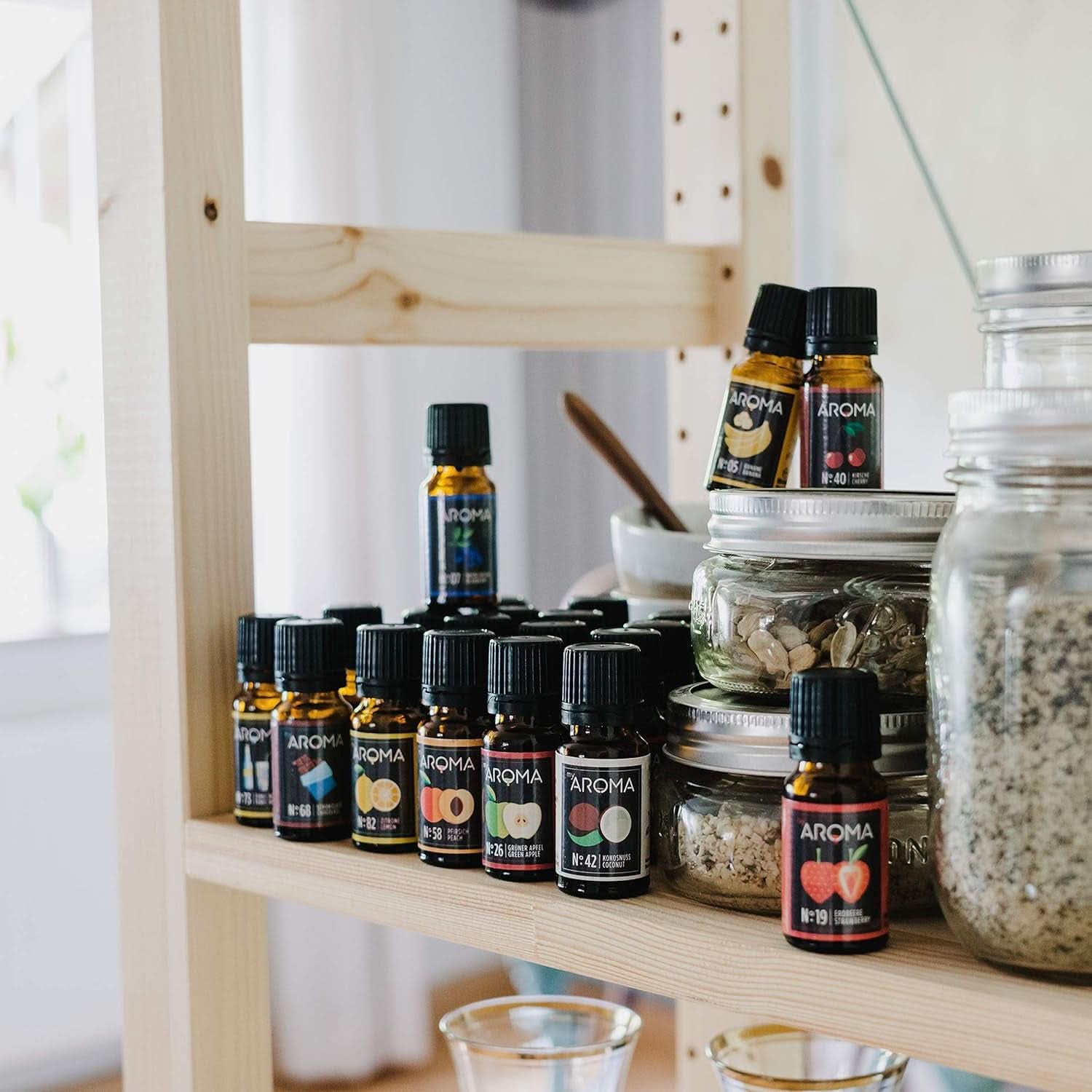 Myaroma | Set: Bos & Weide - Puur Natuurlijke Smaak met Fruitsmaak en Fruitsmaak (5 x 10 ml) | Suikervrije en ongezoete Naty Shop-zoetstoffen