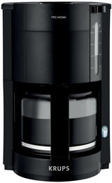 Krups F30908 ProAroma Espressomachine met filter en glazen karaf, inhoud 1,25 l, 10-15 kopjes, 1050 W, zwart