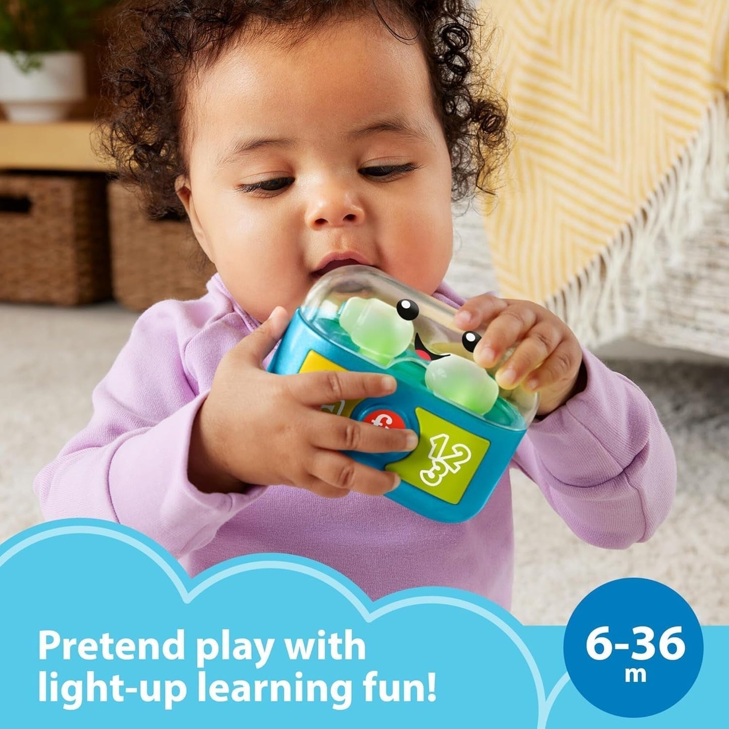 FISHER-PRICE Leuk leren en spelen met speel-oordopjes - Interactieve oordopjes met leuke lichtjes, leerliedjes en fijne motorische activiteiten, 20+ liedjes en zinnen, 6 maanden en ouder, HWY45 babyspeelgoed Naty Shop