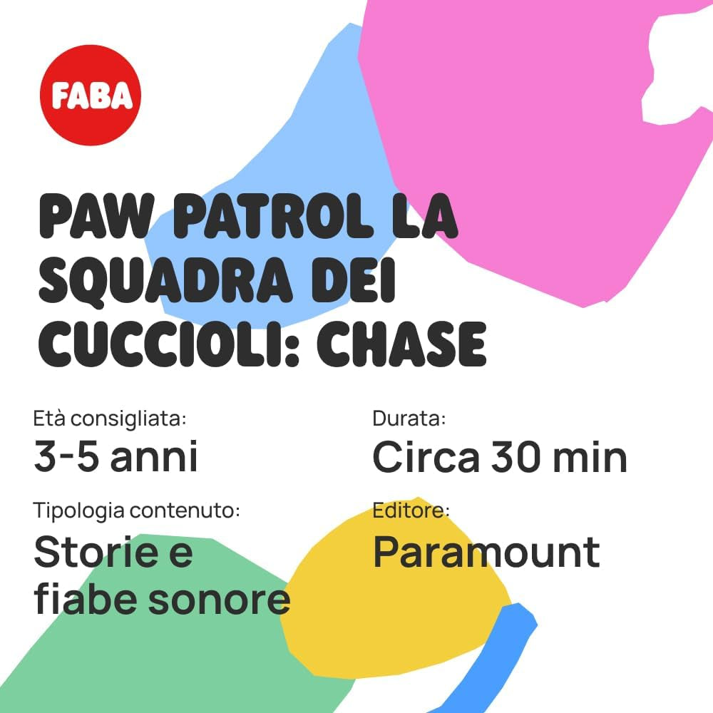 Geluidsfiguur - PAW Patrol Puppyteam: Chase - geluidsverhalen en sprookjes, jongens en meisjes 2-4 jaar, Italiaanse versie Babyspeelgoed Naty Shop