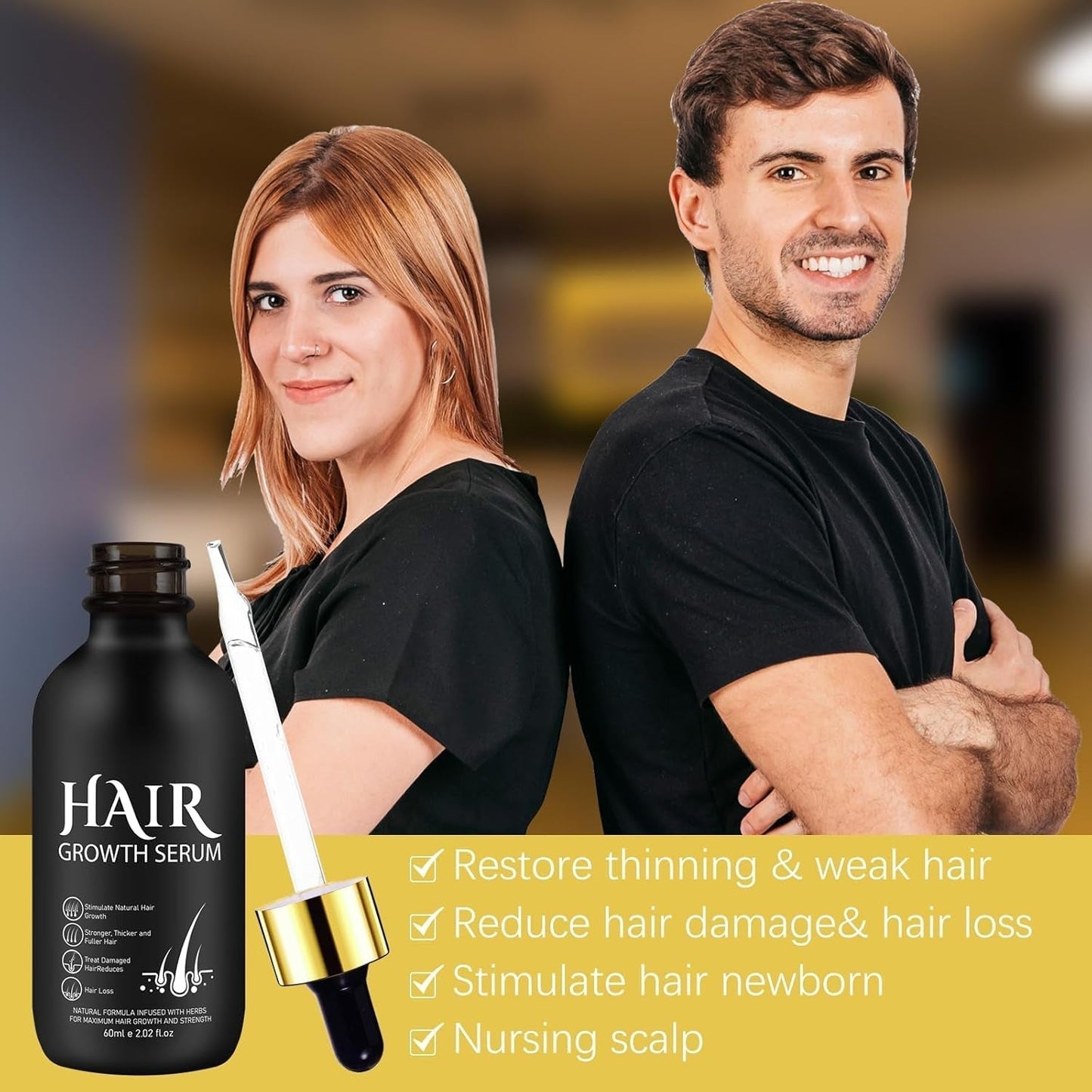 Biologische haargroeiolie 5% - Oplossing voor extern gebruik - Haargroei en verdikking - Voor haarverlies bij mannen en dunner wordend haar - Reactiveert krimpende follikels - Nauwkeurige pompdispenser, 60 ml haarverzorging Naty Shop