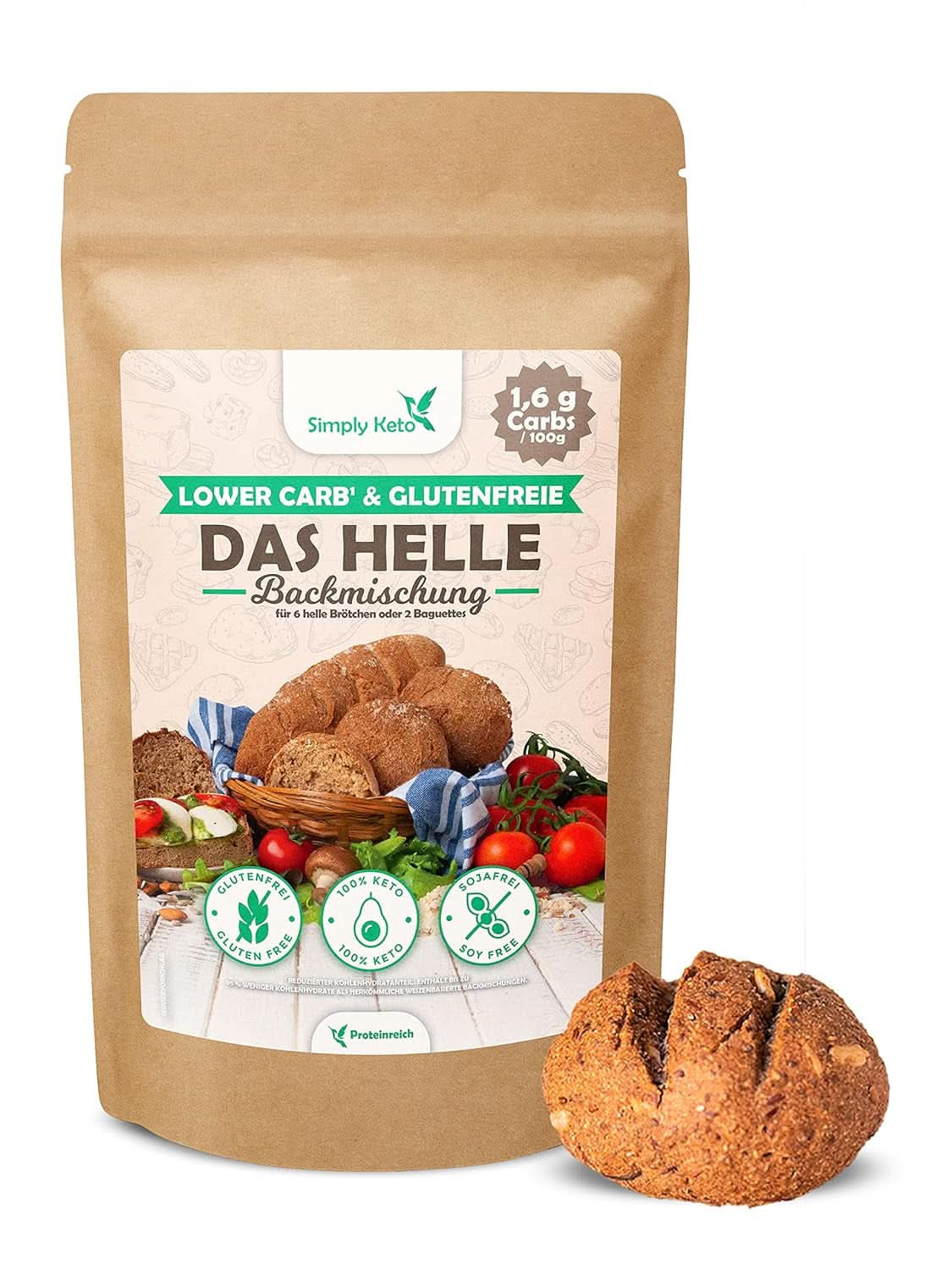 Simply Keto The Light Lower Carb* Brood, Mix voor glutenvrij brood, 260 gram Kitchen Naty Shop
