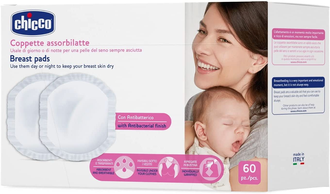 Chicco Naturalfeeling Antibacteriële tampons, 60 stuks Voedings- en borstvoedingsaccessoires Bebe Naty Shop