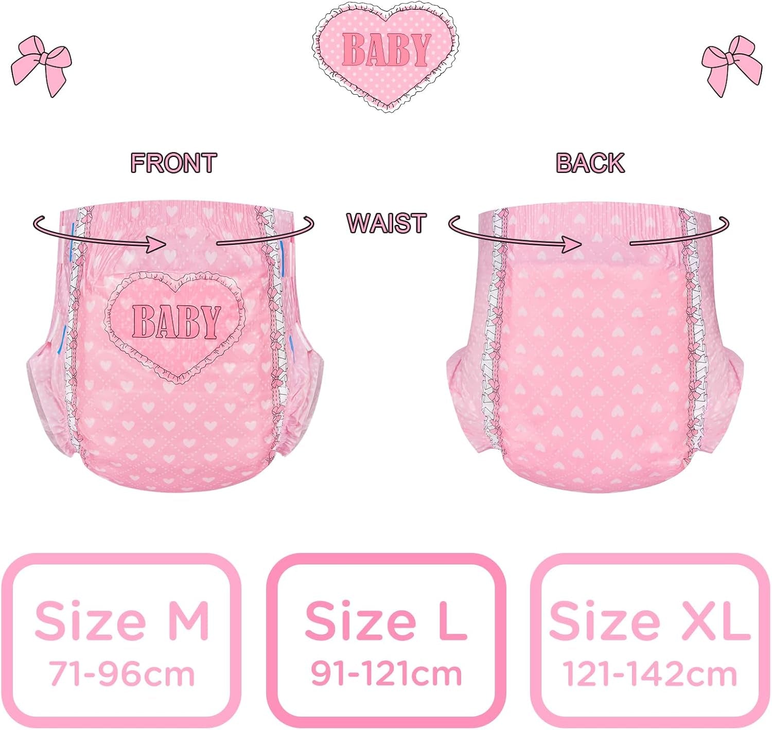 Bedrukte luiers voor volwassenen, 5500-5800 ml, 2 stuks - Blozende baby (M)