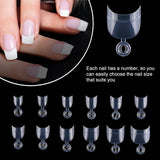 600 stuks ovale korte kunstnagels 12 maten halve dekking acryl valse nageltips kunstnagels voor manicure vrouwen salon doe-het-zelf (transparant)