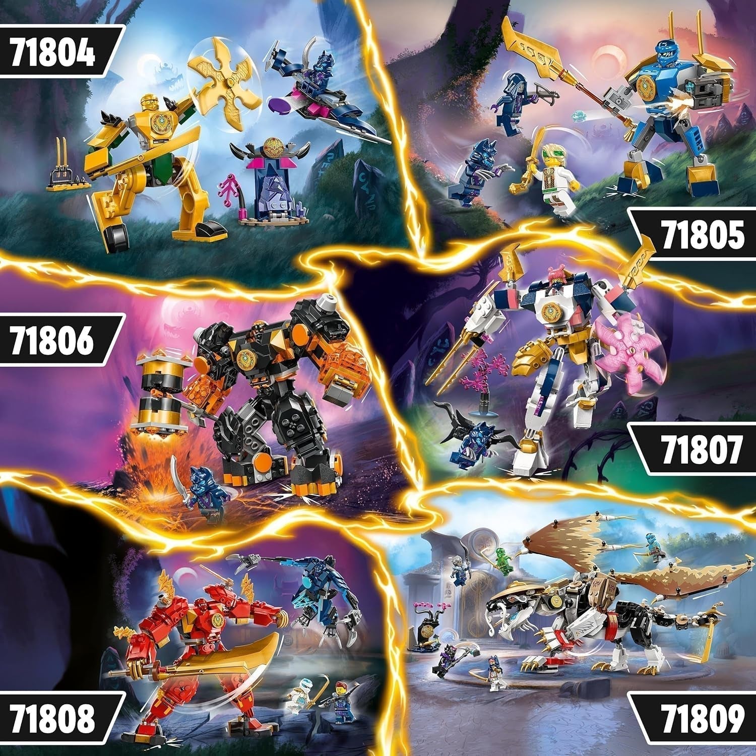 LEGO NINJAGO Jay Battle Mecha, ninjaspeelgoed voor kinderen met figuren, waaronder Jay minifiguur met mini-katana, actiefiguren en mecha, klein cadeautje voor creatieve jongens en meisjes vanaf 6 jaar 71805 Bouwsets Besuche den LEGO-Store