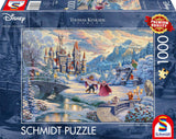 Schmidt Spiele 59671 Thomas Kinkade Disney Belle en het Beest Magische winteravond 1000 stukjes puzzel Naty Shop Single