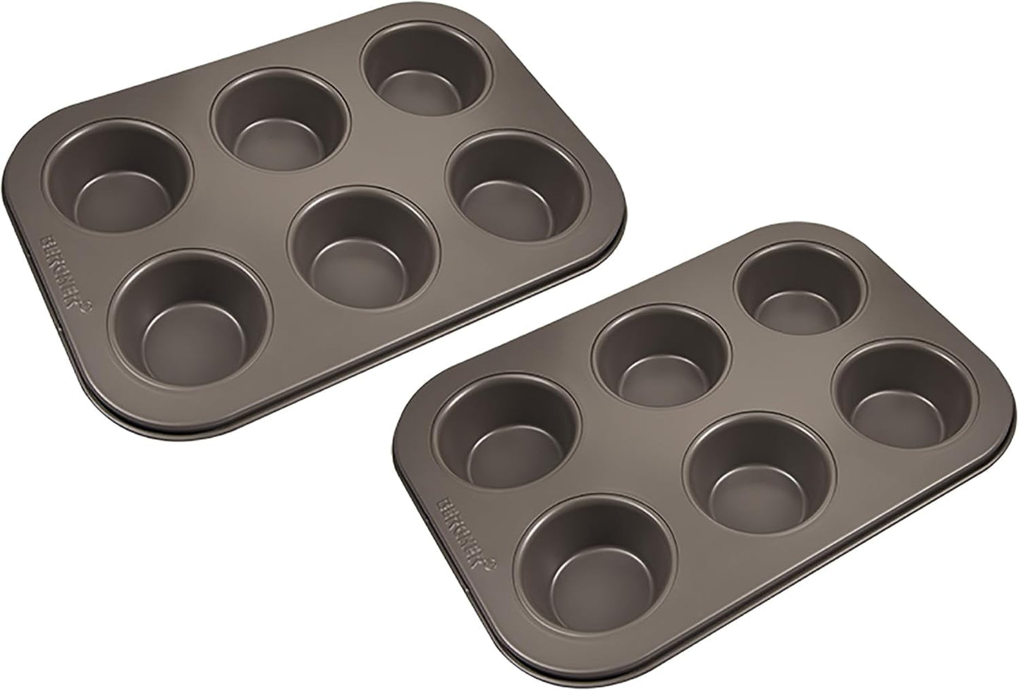 BERGNER BAKING LOVERS - Set Von 2 X 6 Cup Muffinformen - Kohlenstoffstahl Mit Ilag Essential, PFOA Frei, Leicht Zu Reinigen Bakvormen en bakplaten Naty Shop 26,5 Cm | 18,5cm | 3 Cm