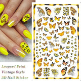 JMEOWIO Nagelsticker Schmetterling 8 Blätter Nagelaufkleber Selbstklebend Blau Schwarz Gold Schmetterling Nail Art Decoratie Nagel Design Zubehör