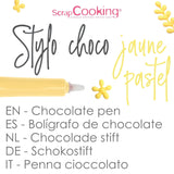 Scrapcooking - Pastelgele suikerpen - Gele schrijfsuiker 25g - Decoratieve eetbare suikerpen - Schrijven en tekenen - Etikettering van fondant, glazuur, cakes - 6804