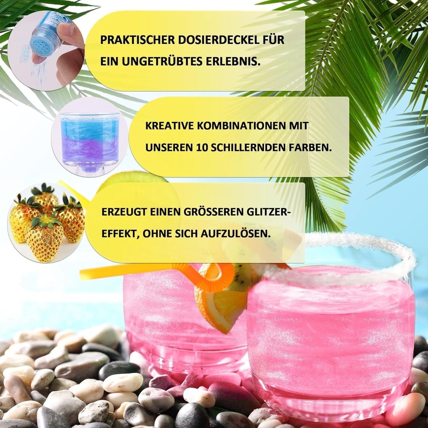Kicofood, eetbare glitters, 5 gram, diverse kleuren Glitter Naty Shop