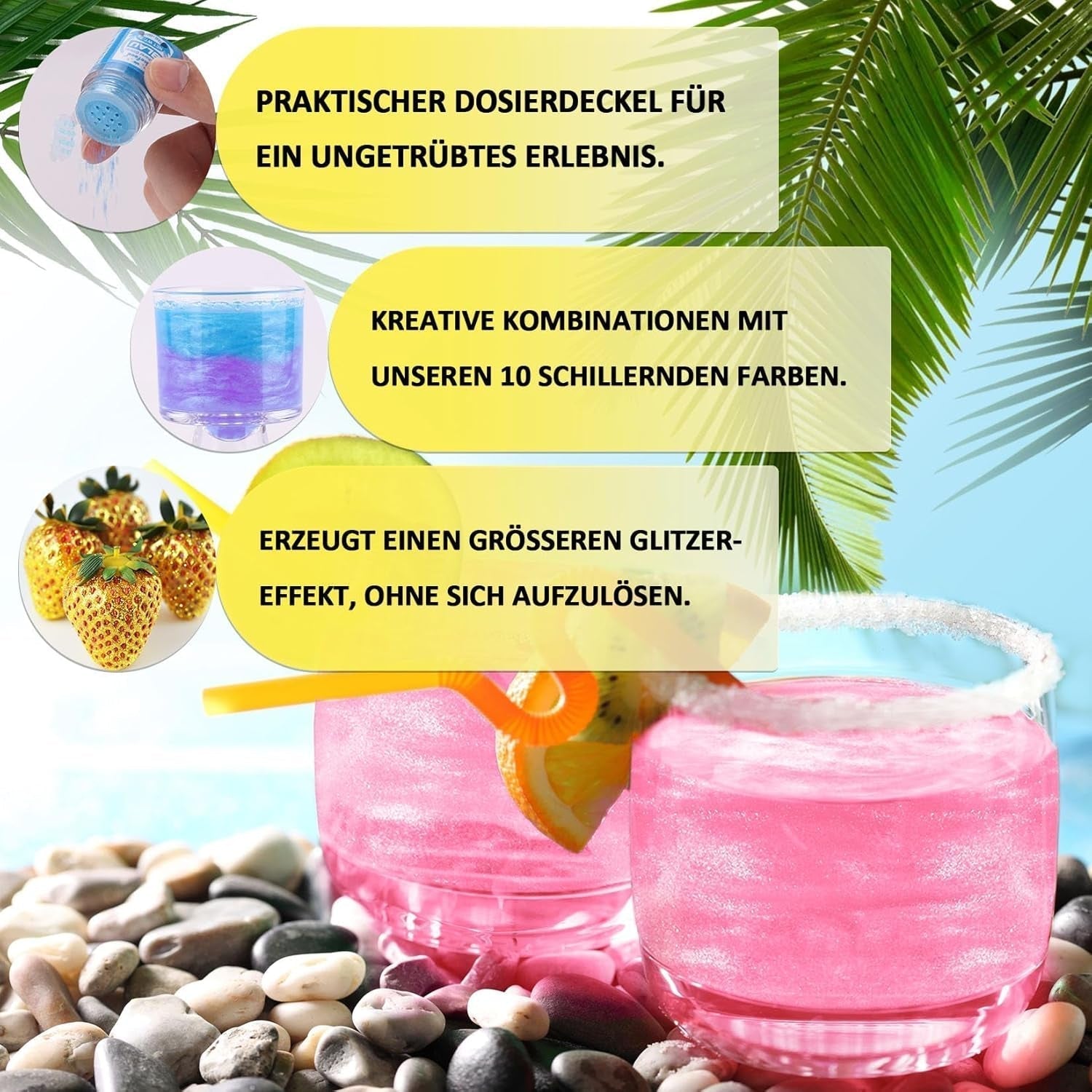 Kicofood, eetbare glitters, 5 gram, diverse kleuren Glitter Naty Shop