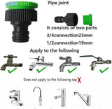 30 m uittrekbare tuinslang, 30 meter flexibele waterslang met 8-jet sproeikop, waterdichte intrekbare heavy-duty slang met 3/4 "en 1/2" connectoren (30 m, groen)