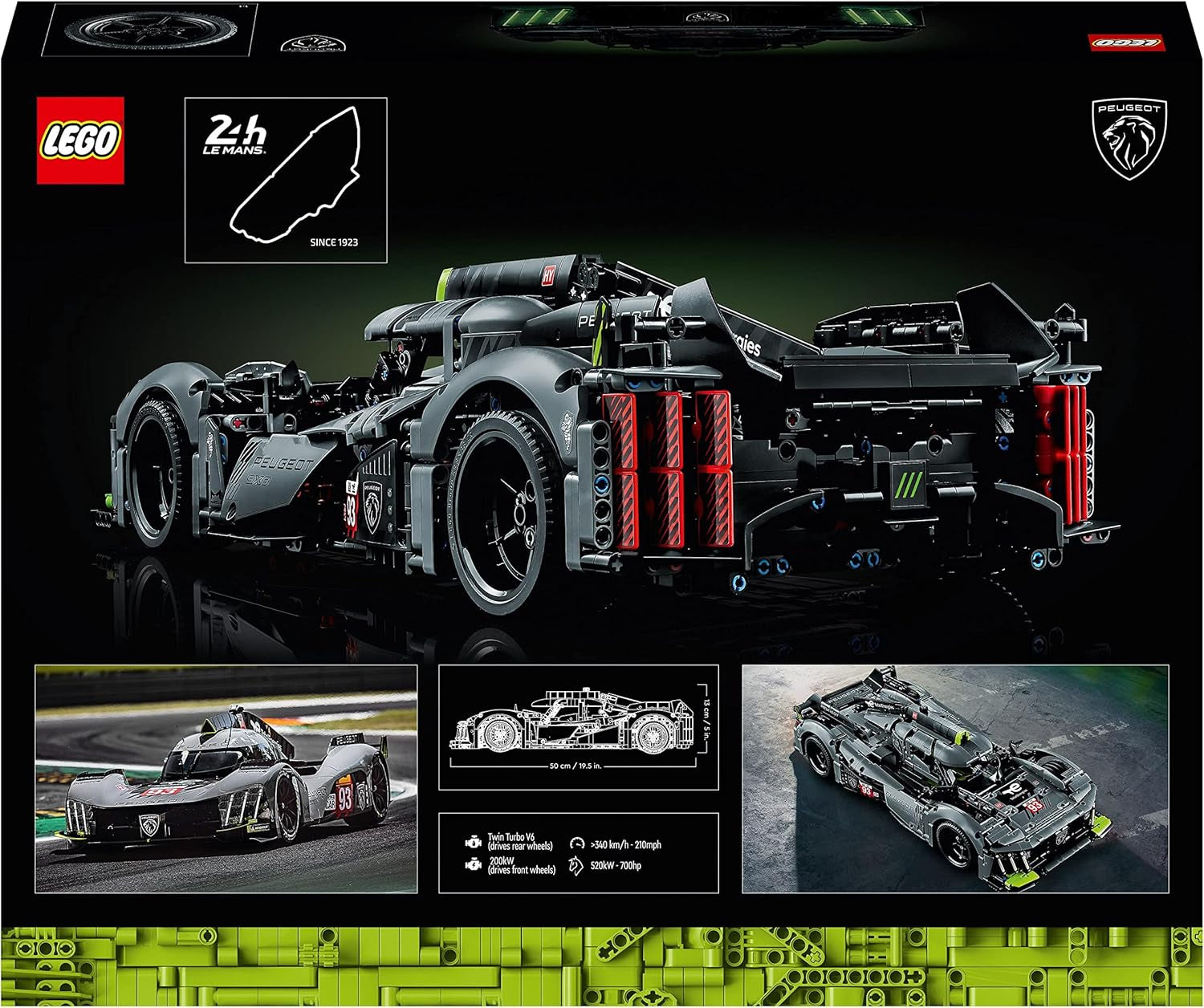 LEGO 42156 Technic Peugeot 9X8 24H Le Mans Hybrid Hypercar Legendarische racewagen Model voor volwassenen, motorsportwagen op schaal 1:10, verzamelbaar voor gevorderde spelers Bouwpakketten