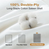 Downaero™ ganzendons dekbed voor kingsize bedden, 100% Egyptisch satijnkatoen, 900 vulkracht, gemiddelde warmte, alle seizoenen, White Naty Shop dekbedden en dekbedden