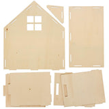 Baker Ross FN199 Houten poppenhuispakket - 1-pack, Kinderpoppenhuispakket, Knutselpakket Poppenhuizen Naty Shop