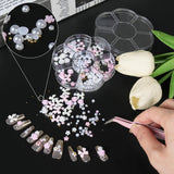 3D Nagelbedels, Nail Art Charms Schleifen, Blumen en Perlen, Nagel Charms Aus Harz, Nageldekorations Sets, DIY Charms Nägel, Nagelanhänger