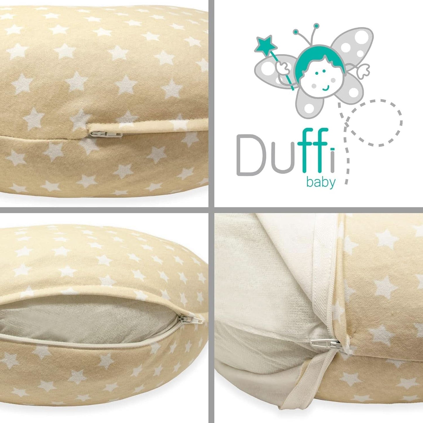 Voedingskussen voor pasgeborenen, XL, 100% katoenen hoes, afneembaar en wasbaar, polyester vulling, stermotief Accessoires Voeding en borstvoeding Bebe Naty Shop