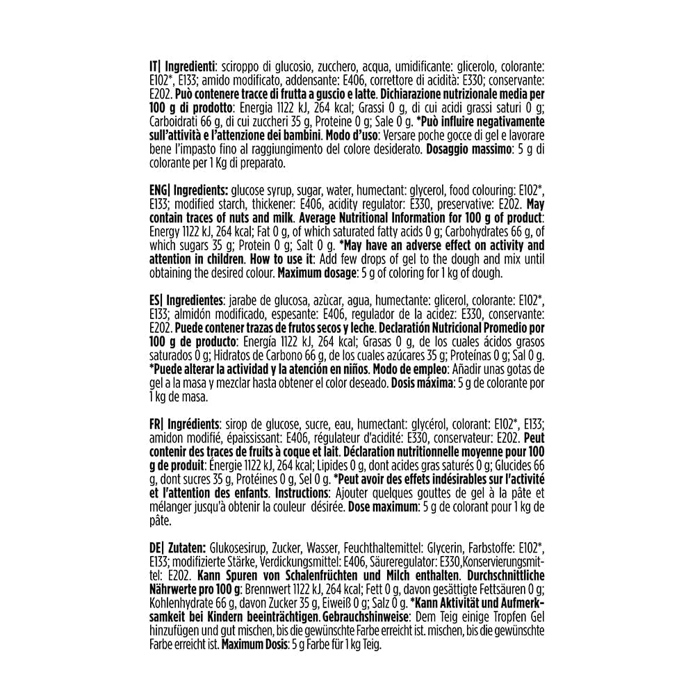 9600819 Gelvoedselkleuring, gelvoedselkleuring ideaal voor coatings en decoraties, creëert intense en heldere kleuren, gemaakt in Italië, 28 gram, bladgroene kleur.