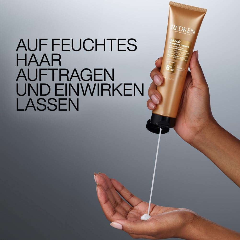 Redken Haarmasker met hyaluronzuur voor droog haar, antikroezen en hittebescherming tot 230°C, geheel zacht vochtherstellende leave-in-masker, 1 x 150 ml Naty Shop haarmasker