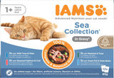 IAMS Delights Sea Collection Katzenfutter Nass - Multipack met vissortering (Lachs, Thunfisch, Makreel, Seefisch) in saus, Nassfutter für Katzen vanaf 1 jaar, 12 x 85 g