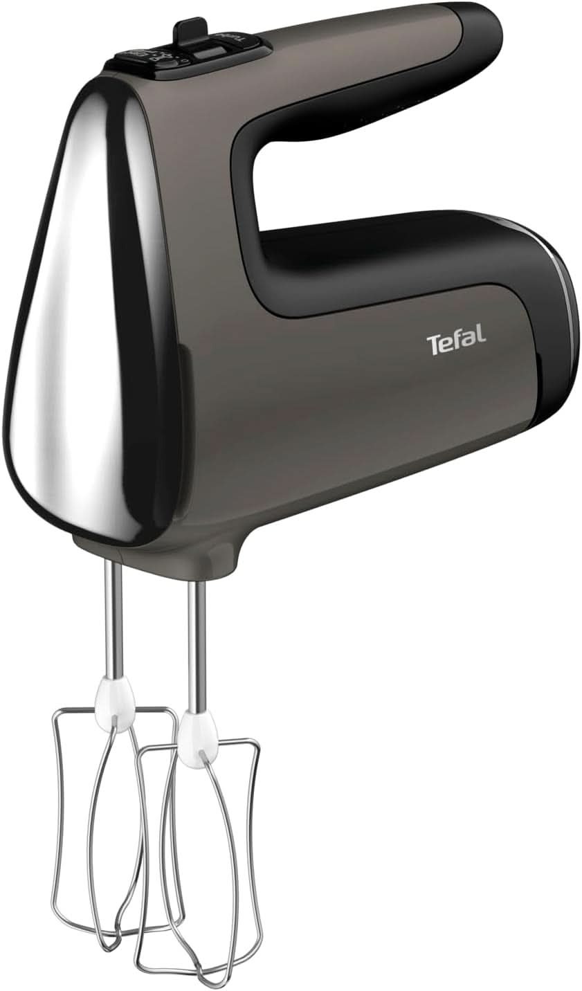Tefal HT650E Power Mix Silence Handmixer | 600 Watt | Variabele snelheidsregelaar | Turbo- en Auswurf-functie | Extreme vrijetijdsmotor | Incl. 2 Rührbesen en 2 Knethaken | Tarwekeuken Naty Shop Single