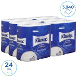 Kleenex Premium toiletpapierrollen 8484, toiletpapier 24 rollen x 160 gepofte vellen, 4-laags toiletpapier, 100% zuivere vezels, hoge kwaliteit, scheurbestendig en zacht (2-pack)