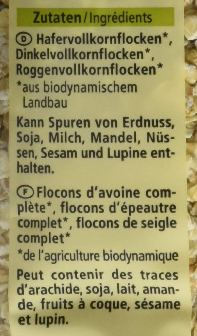 Bio 3-Korn Flocken, 500 G Granen Naty Shop
