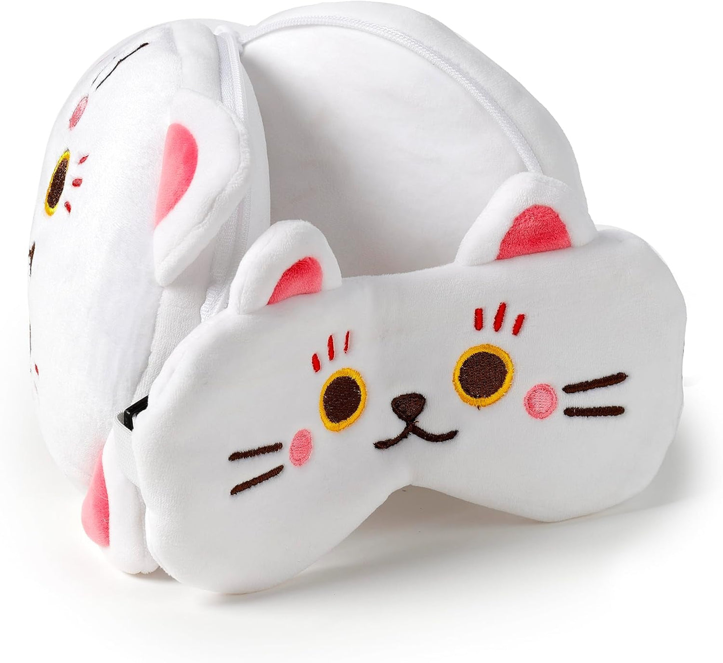 Reiskussen met Relaxeazzz masker - Maneki Neko kat geluksbrenger Reiskussens Naty Shop