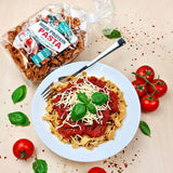 Best Body Nutrition Eiwitpasta 6 x 200 g - Fit4Day High Protein Tagliatelle - 61% eiwit, koolhydraatarm, veganistisch en lactosevrij, sojavrij - Erwteneiwit van hoge kwaliteit - voor koolhydraatarme diëten
