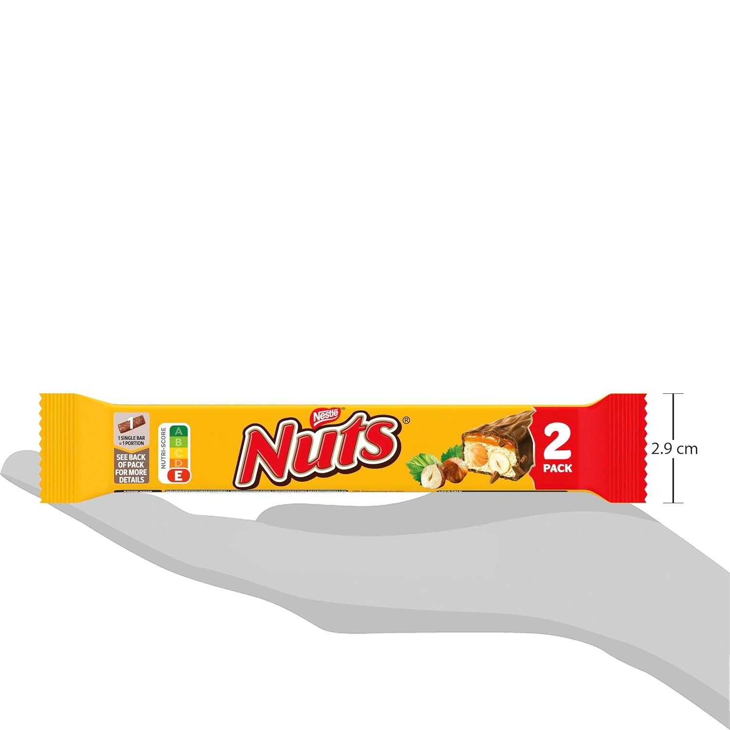 NESTLÉ Chocoladerepen 2Pack, de klassiekers met hele hazelnoten en karamel omhuld met melkchocolade, verpakking van 24 (24 x 2 x 30 g)