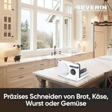 SEVERIN Multifunctionele snijmachine voor brood, worstjes of geraspte kaas en Naty Shop Snijmachines