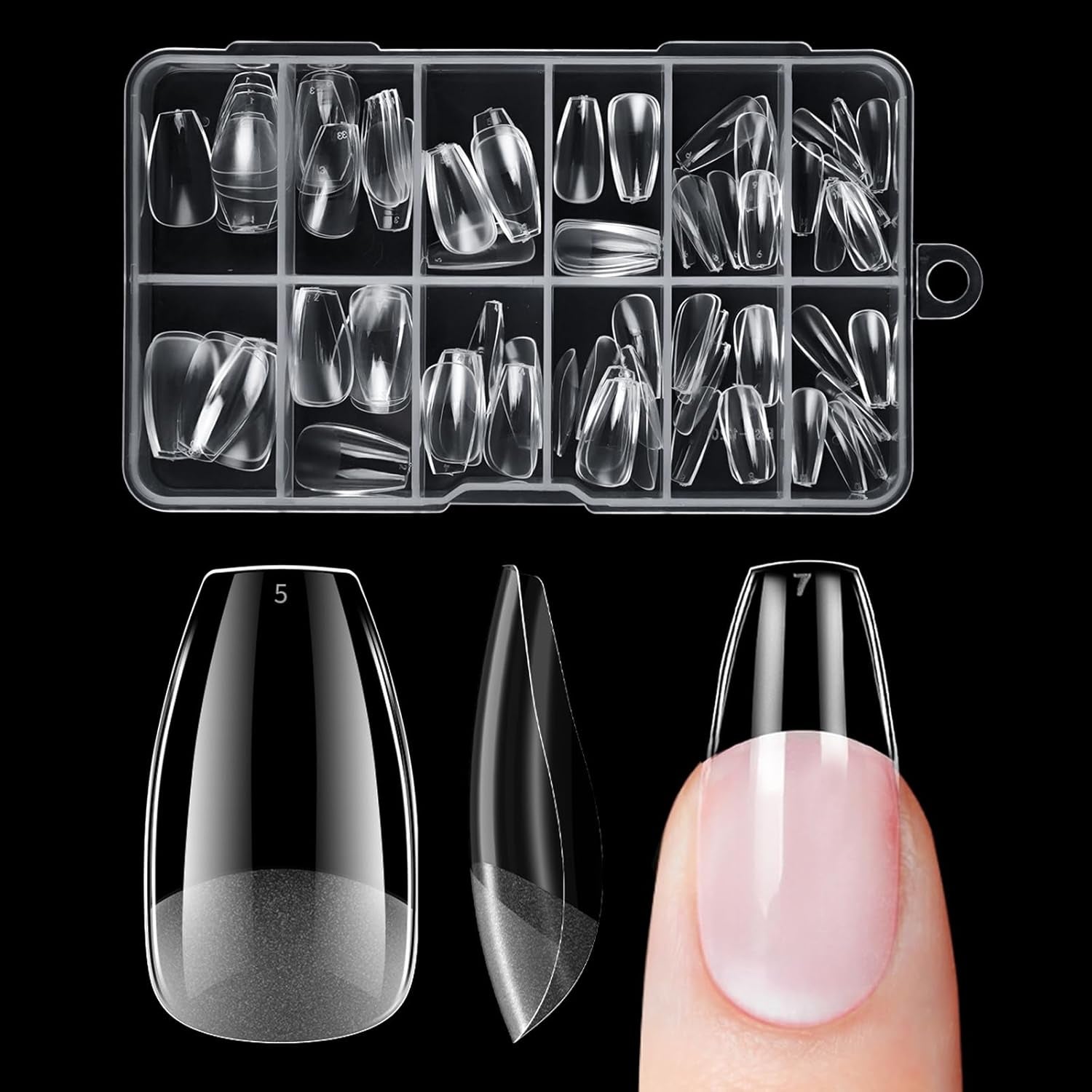 Korte kunstnagels Ballerina 120 stuks lijm op 12 maten Korte kunstnagels Zachte gel Volledige dekking nageltips voor korte gelnagels S